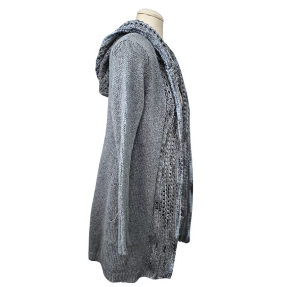 Anthropologie Angel of the North Hooded Open Front Knit Sweater Duster Small - Picture 4 of 9